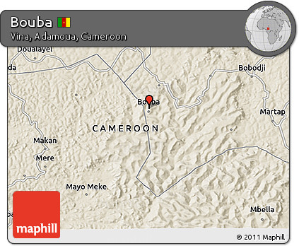 Shaded Relief 3D Map of Bouba