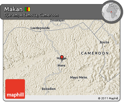 Shaded Relief 3D Map of Makan