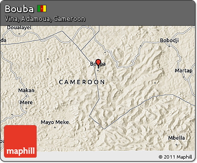 Shaded Relief 3D Map of Bouba