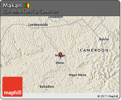 Shaded Relief 3D Map of Makan