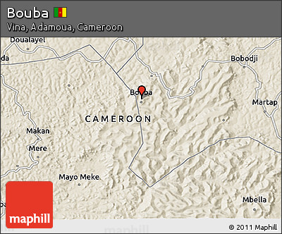 Shaded Relief 3D Map of Bouba