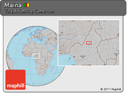 Gray Location Map of Maïna