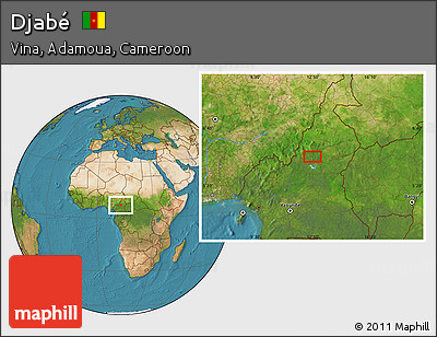 Satellite Location Map of Djabé