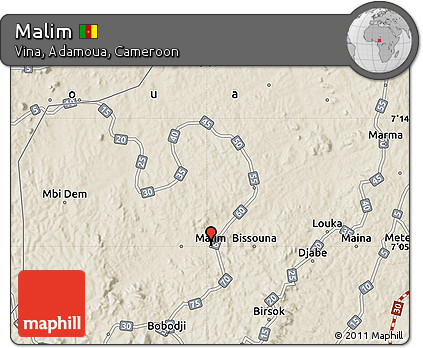Shaded Relief Map of Malim
