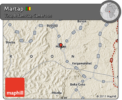 Shaded Relief Map of Martap