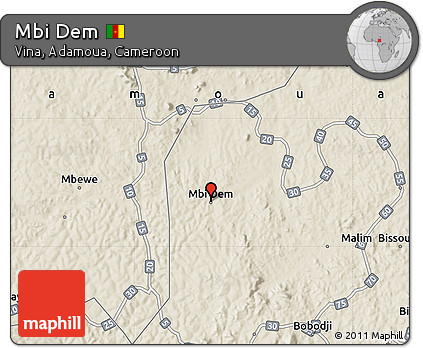 Shaded Relief Map of Mbi Dem