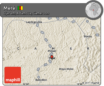 Shaded Relief Map of Méré