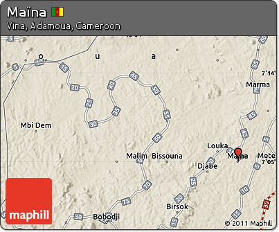 Shaded Relief Map of Maïna