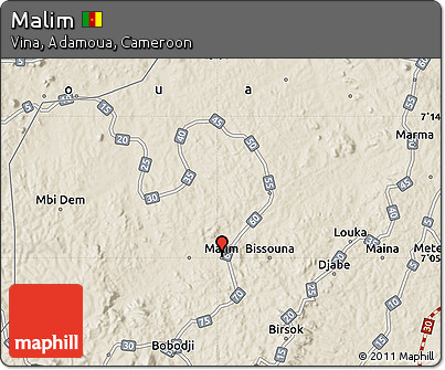 Shaded Relief Map of Malim