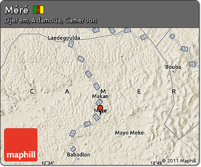 Shaded Relief Map of Méré