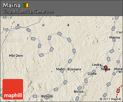 Shaded Relief Map of Maïna