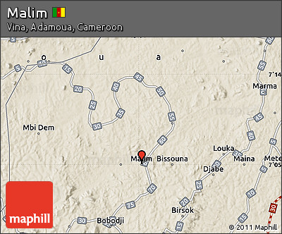 Shaded Relief Map of Malim