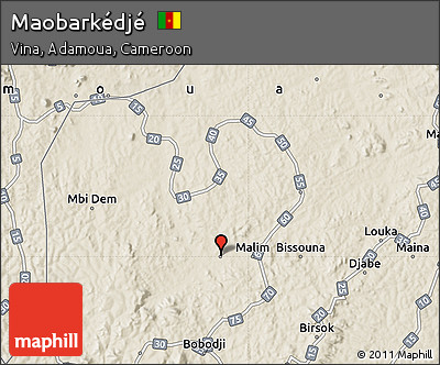 Shaded Relief Map of Maobarkédjé