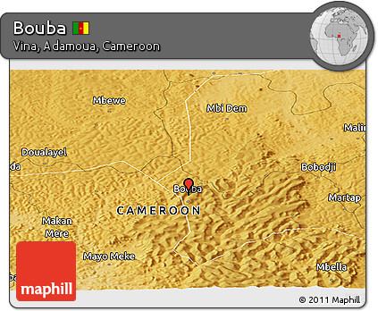Physical Panoramic Map of Bouba