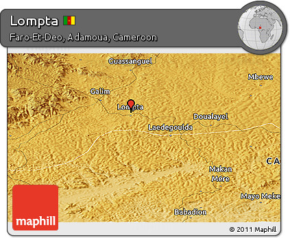 Physical Panoramic Map of Lompta