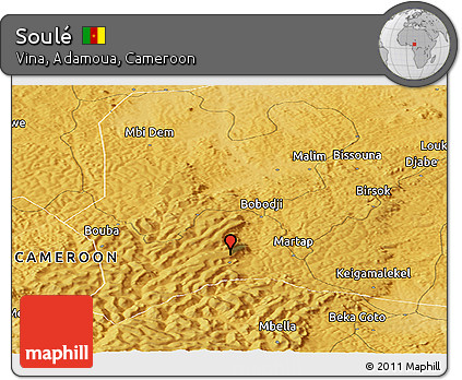 Physical Panoramic Map of Soulé
