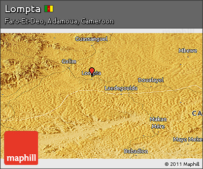 Physical Panoramic Map of Lompta