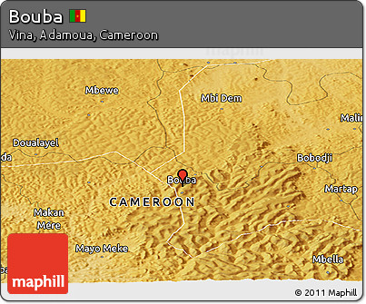 Physical Panoramic Map of Bouba