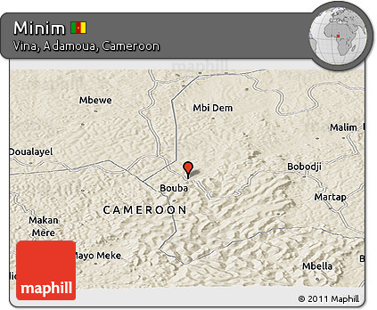 Shaded Relief Panoramic Map of Minim
