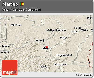 Shaded Relief Panoramic Map of Martap