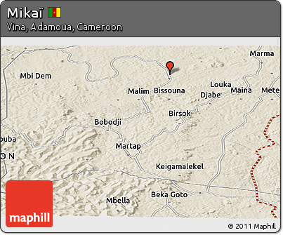 Shaded Relief Panoramic Map of Mikaï