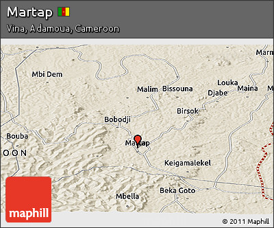 Shaded Relief Panoramic Map of Martap