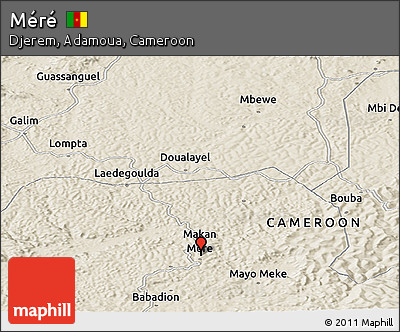 Shaded Relief Panoramic Map of Méré