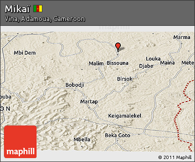 Shaded Relief Panoramic Map of Mikaï