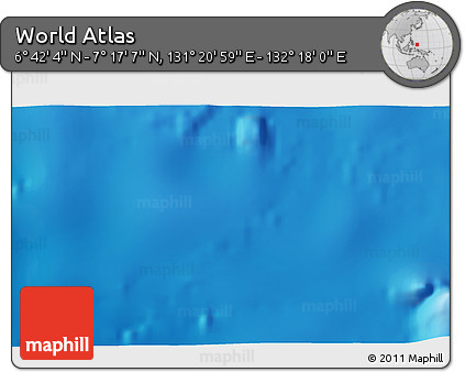Physical 3D Map of the Area around 6° 59' 36" N, 131° 49' 29" E