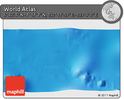Physical 3D Map of the Area around 6° 59' 36" N, 132° 40' 30" E
