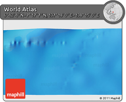 Physical 3D Map of the Area around 6° 59' 36" N, 137° 46' 30" E