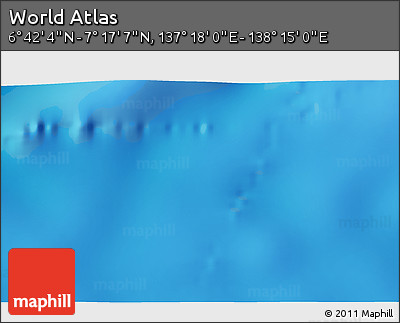 Physical 3D Map of the Area around 6° 59' 36" N, 137° 46' 30" E