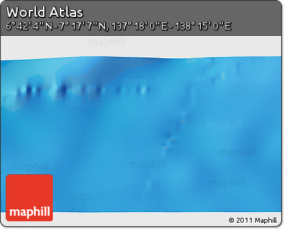 Physical 3D Map of the Area around 6° 59' 36" N, 137° 46' 30" E