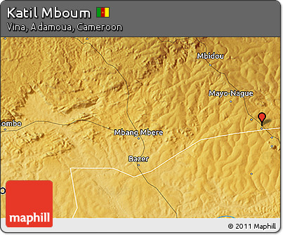 Physical 3D Map of Katil Mboum