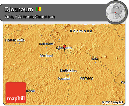 Political 3D Map of Djouroum