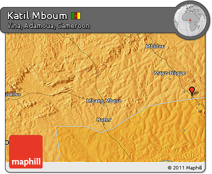 Political 3D Map of Katil Mboum