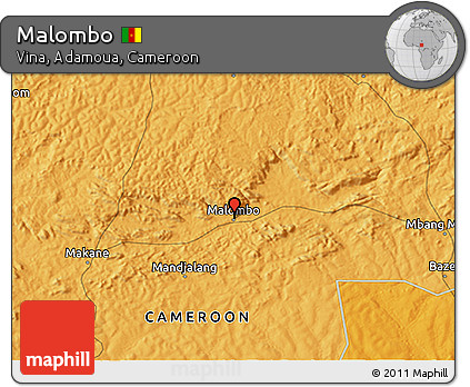 Political 3D Map of Malombo
