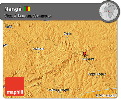 Political 3D Map of Nangé