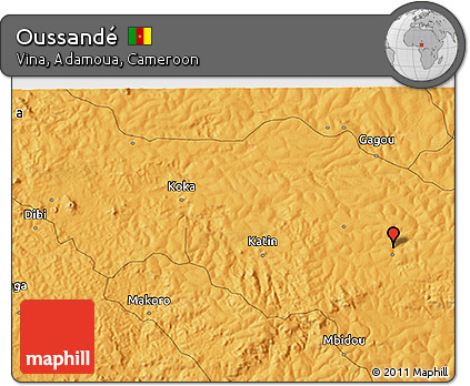 Political 3D Map of Oussandé