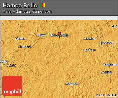 Political 3D Map of Hamoa Bello