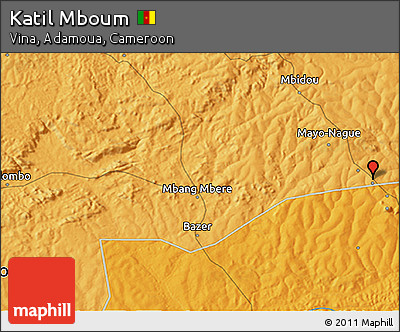Political 3D Map of Katil Mboum