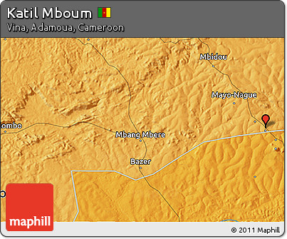 Political 3D Map of Katil Mboum