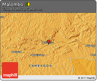 Political 3D Map of Malombo