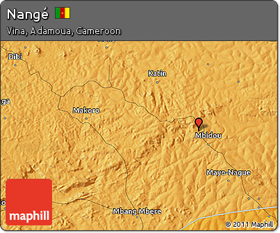 Political 3D Map of Nangé