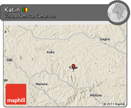 Shaded Relief 3D Map of Katin