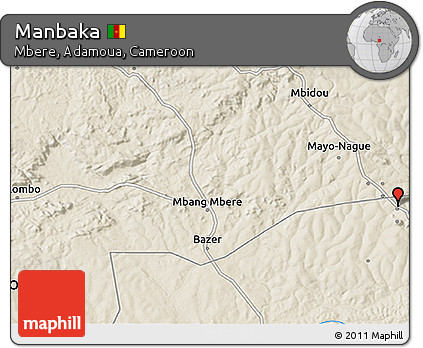 Shaded Relief 3D Map of Manbaka