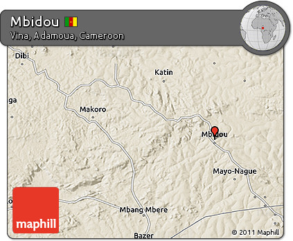 Shaded Relief 3D Map of Mbidou