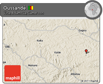 Shaded Relief 3D Map of Oussandé
