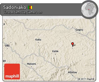 Shaded Relief 3D Map of Sadoniako