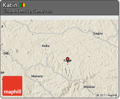 Shaded Relief 3D Map of Katin